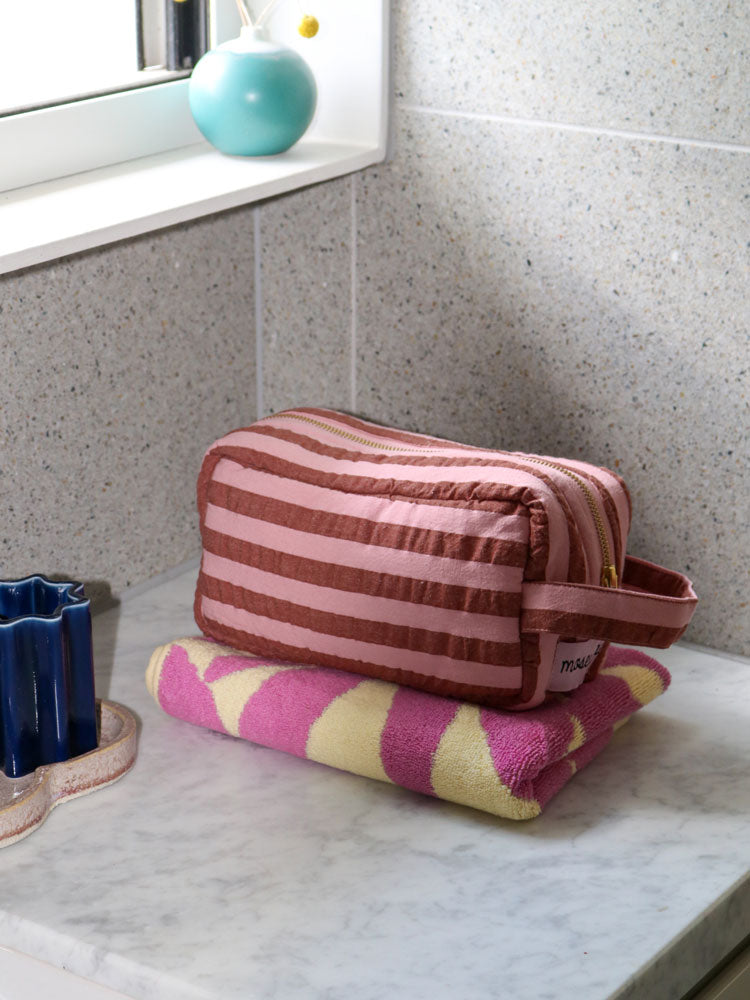 Sundae Seersucker Dopp Kit  by Mosey Me