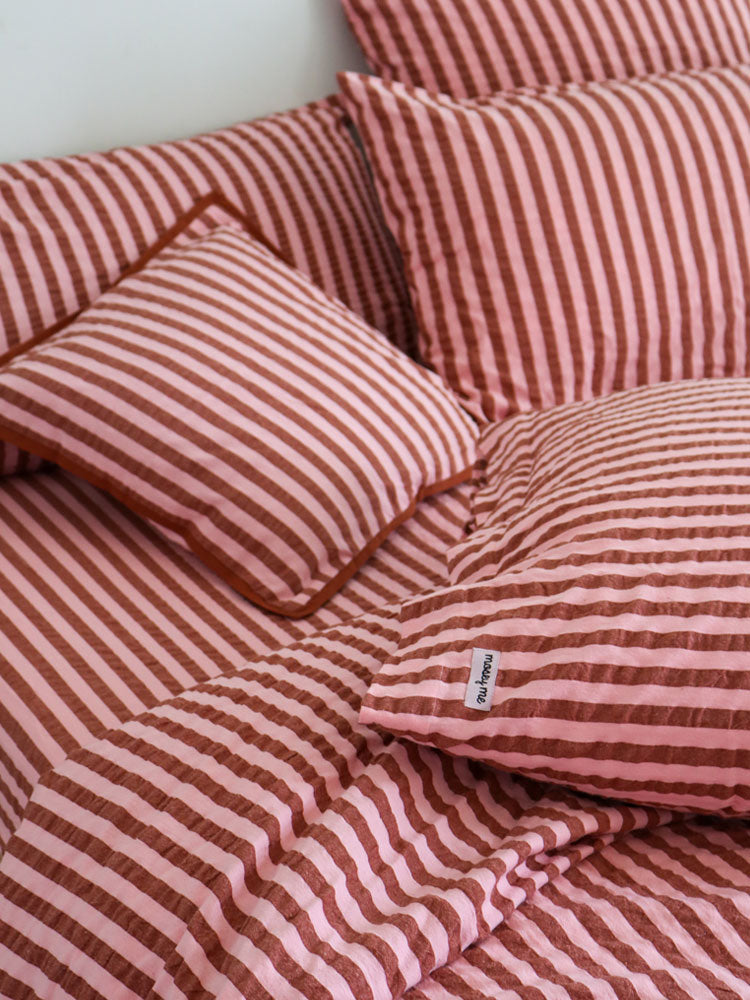 Sundae Seersucker Euro Pillowcase Set  by Mosey Me