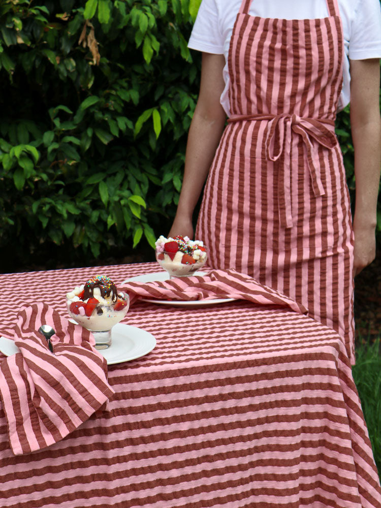 Sundae Seersucker Apron  by Mosey Me