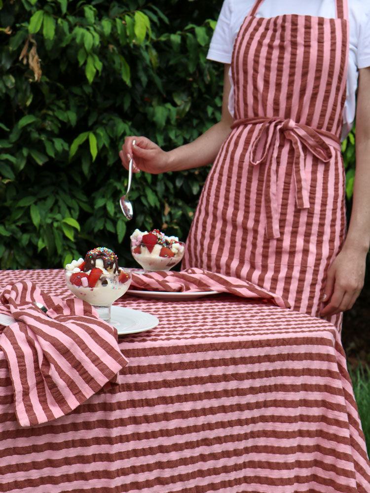 Sundae Seersucker Apron  by Mosey Me