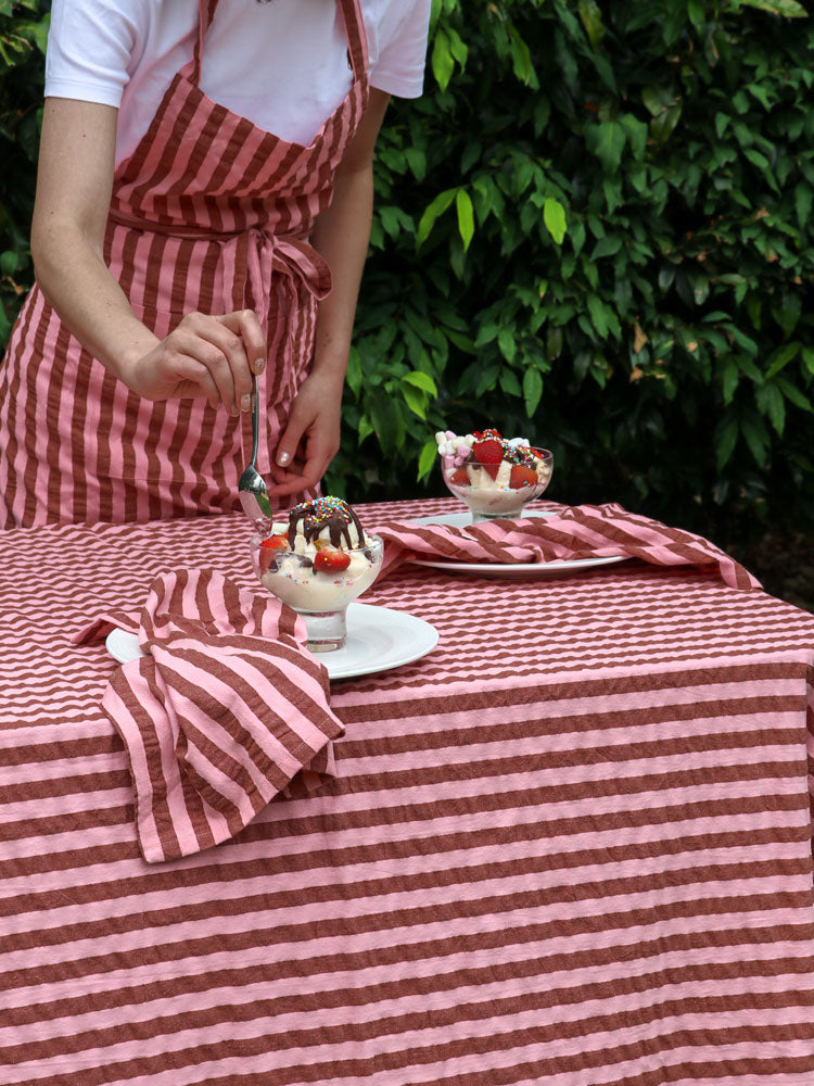 Sundae Seersucker Tablecloth  by Mosey Me