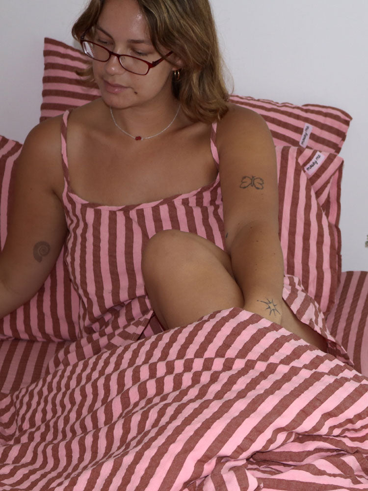Sundae Seersucker Slip Dress  by Mosey Me