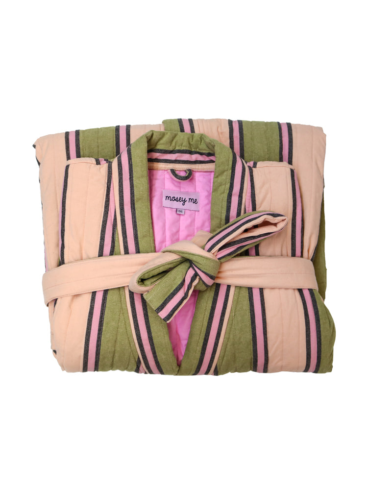 Carnival Stripe Quilted Robe  by Mosey Me