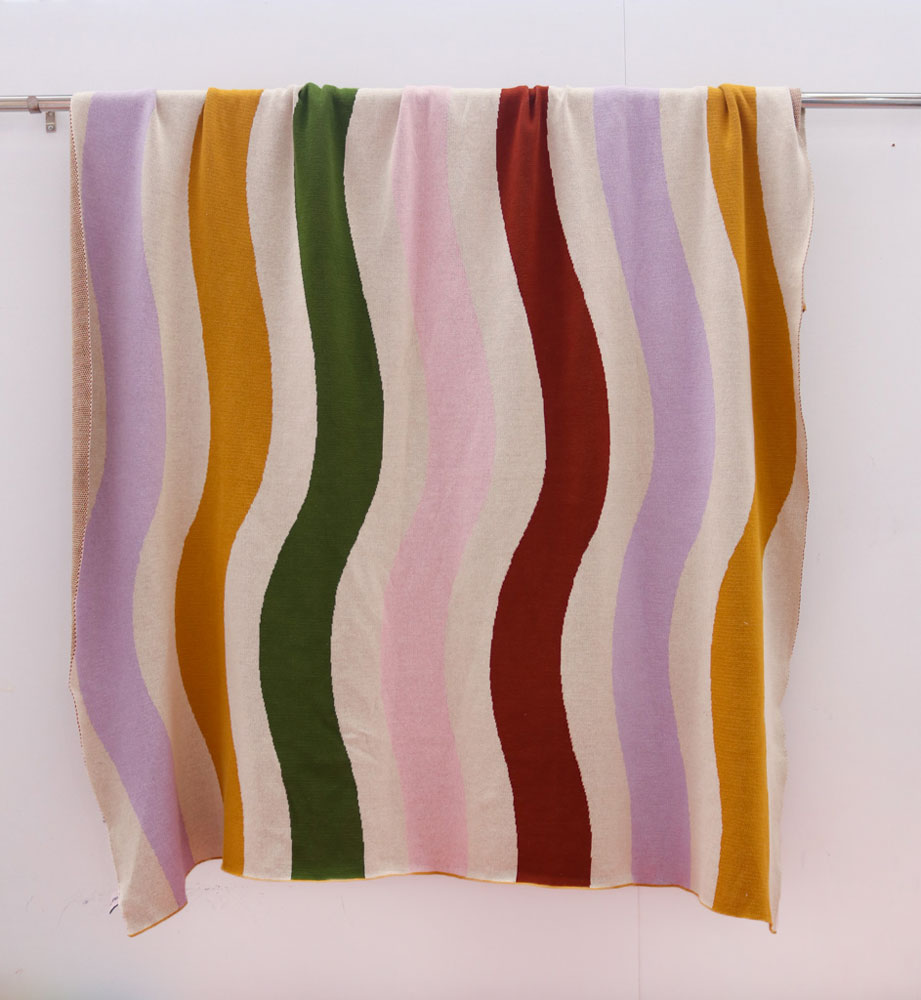 Wave Knitted Throw  by Mosey Me