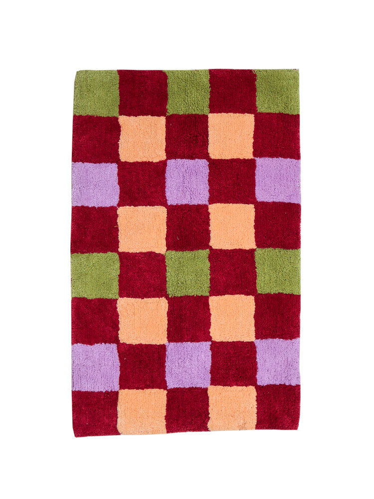 Winter Checkers Bath Mat  by Mosey Me