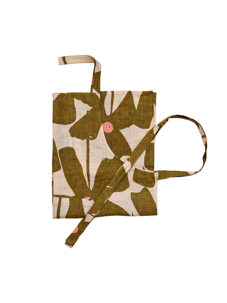 Olive Poppy Apron  by Mosey Me