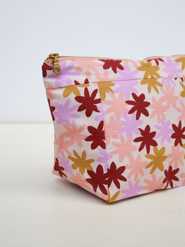 Peach Floral Cosmetic Case  by Mosey Me