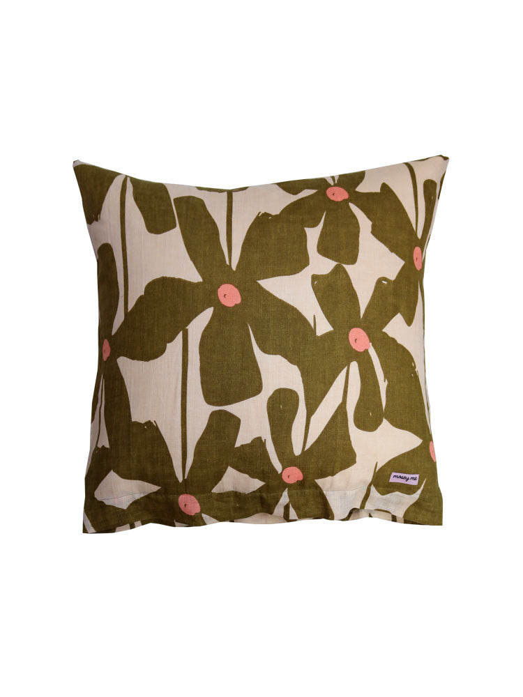 Olive Poppy Euro Pillowcase Set  by Mosey Me