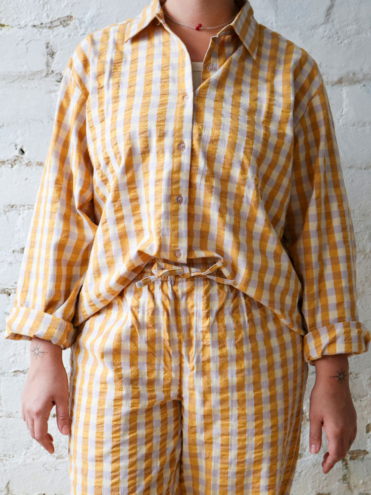 Mango Seersucker Long Pyjama Set  by Mosey Me