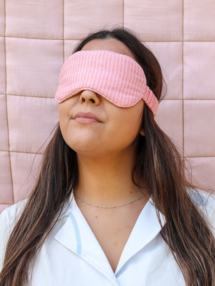 Woven Stripe Eye Mask  by Mosey Me