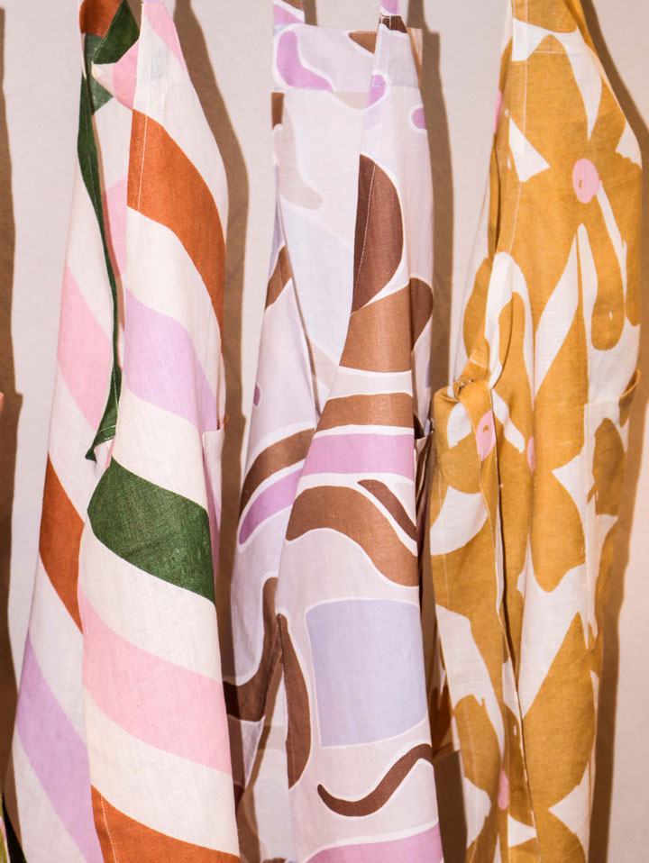 Mosey Me Linen Rainbow Stripe Apron