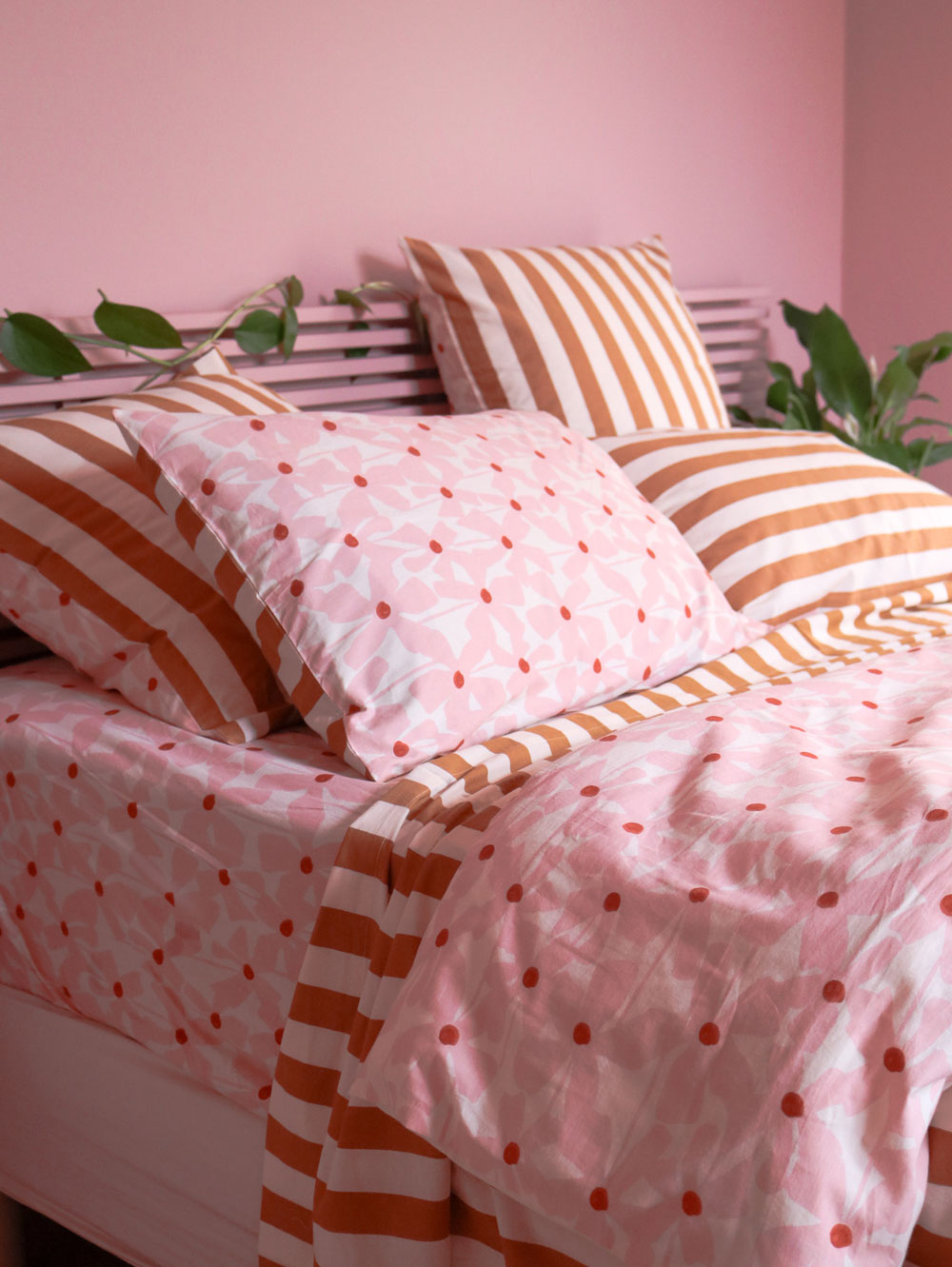 Mosey Me Cotton Floral & Stripe Bedding Set 