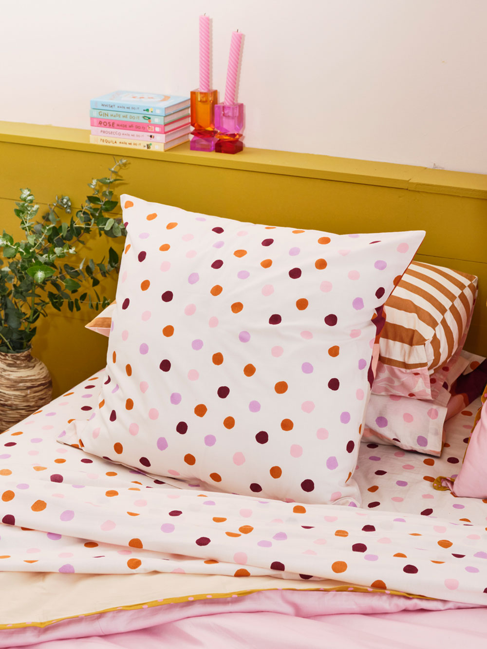 Mosey Me Cotton Colourful Printed Euro Pillowcase Set