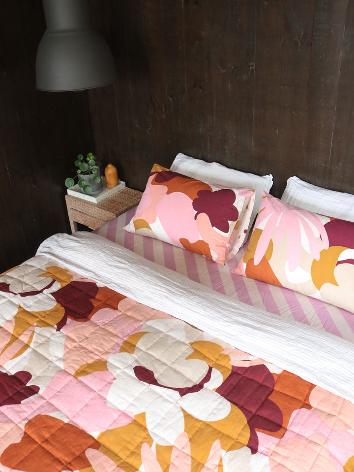 Mosey Me Cotton Colourful Printed Bedding - Quilted Throw