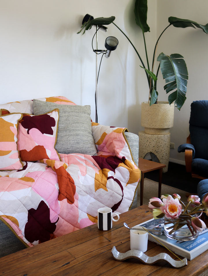 Mosey Me Cotton Colourful Printed Bedding - Quilted Throw