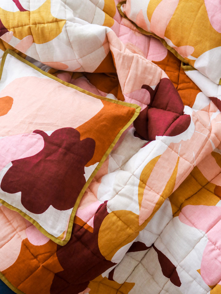 Mosey Me Cotton Colourful Printed Bedding - Quilted Throw