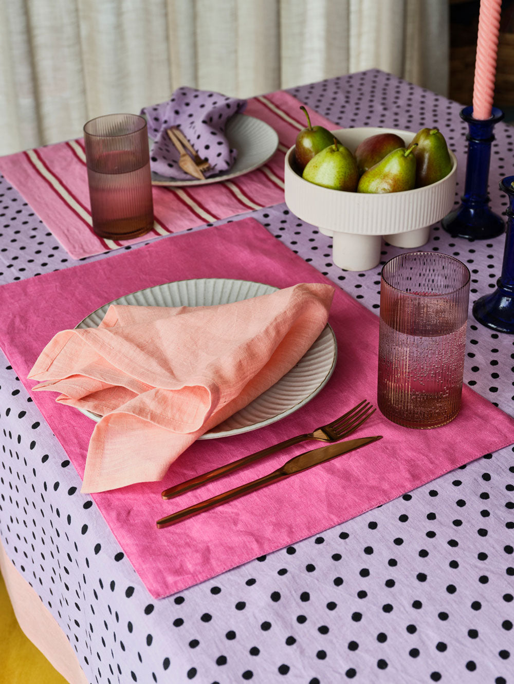 Mosey Me Linen Colourblock Placemat Set