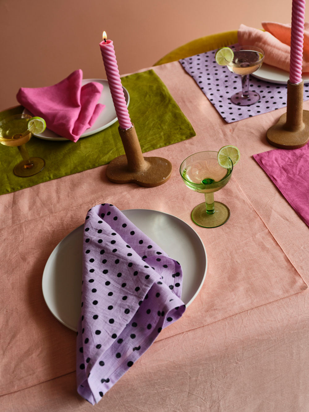 Mosey Me Peach Linen Tablecloth