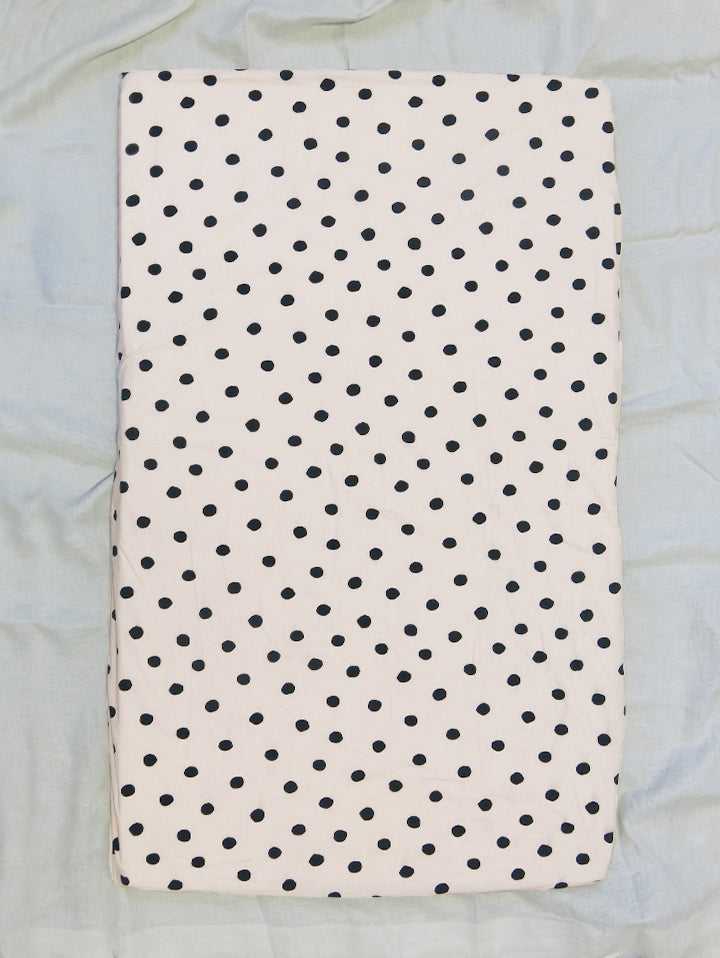 Mosey Me Cotton Dot Fitted Cot & Bassinet Sheet - Blush