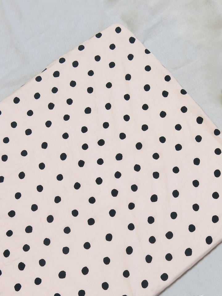 Mosey Me Cotton Dot Fitted Cot & Bassinet Sheet - Blush