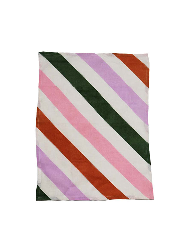 Mosey Me Linen Rainbow Stripe Tea Towel