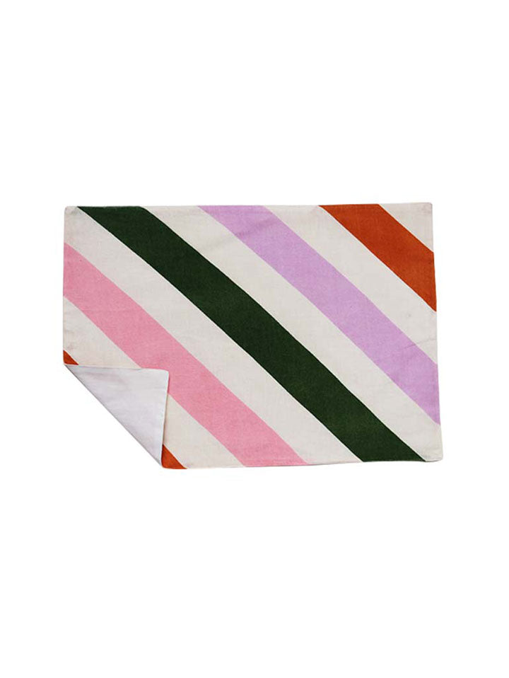 Mosey Me Linen Rainbow Stripe Placemat