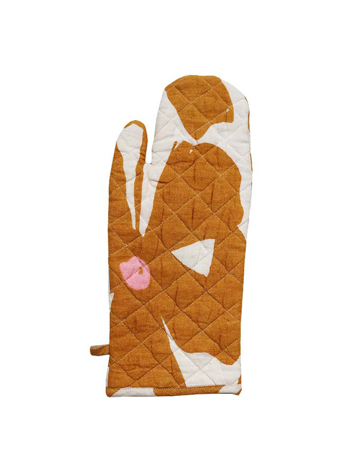 Mosey Me Linen Floral Oven Mitt