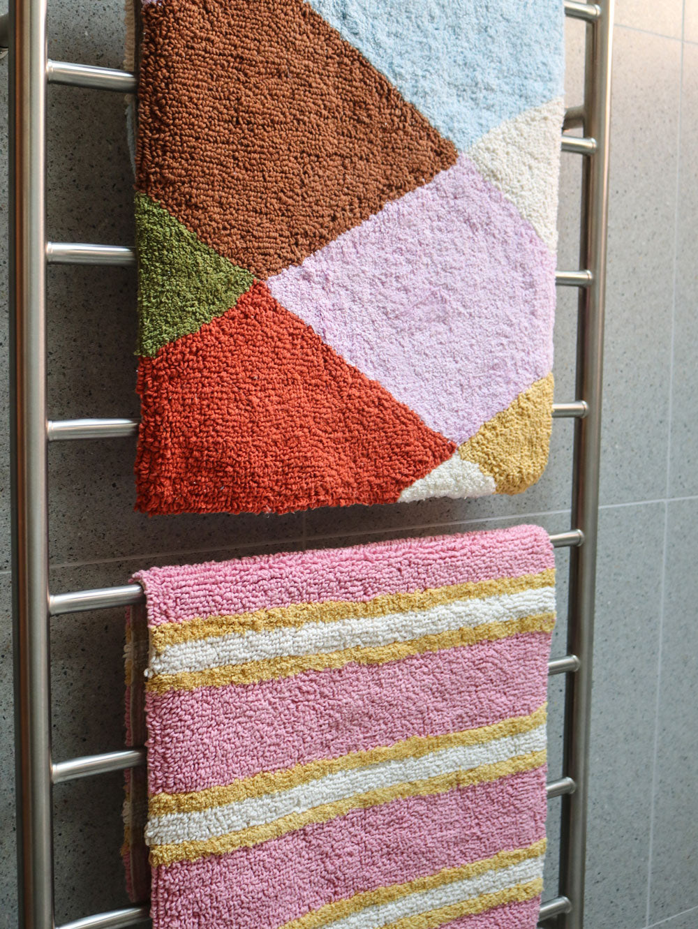 Mosey Me Cotton Tufted Harlequin Bath Mat  