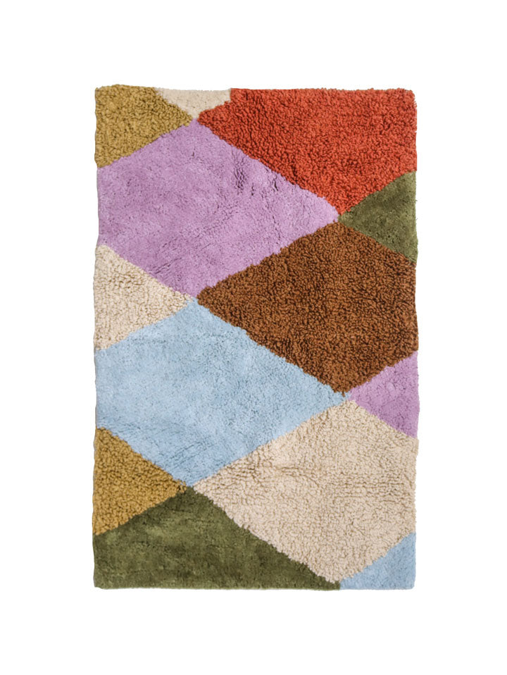 Mosey Me Cotton Tufted Harlequin Bath Mat  
