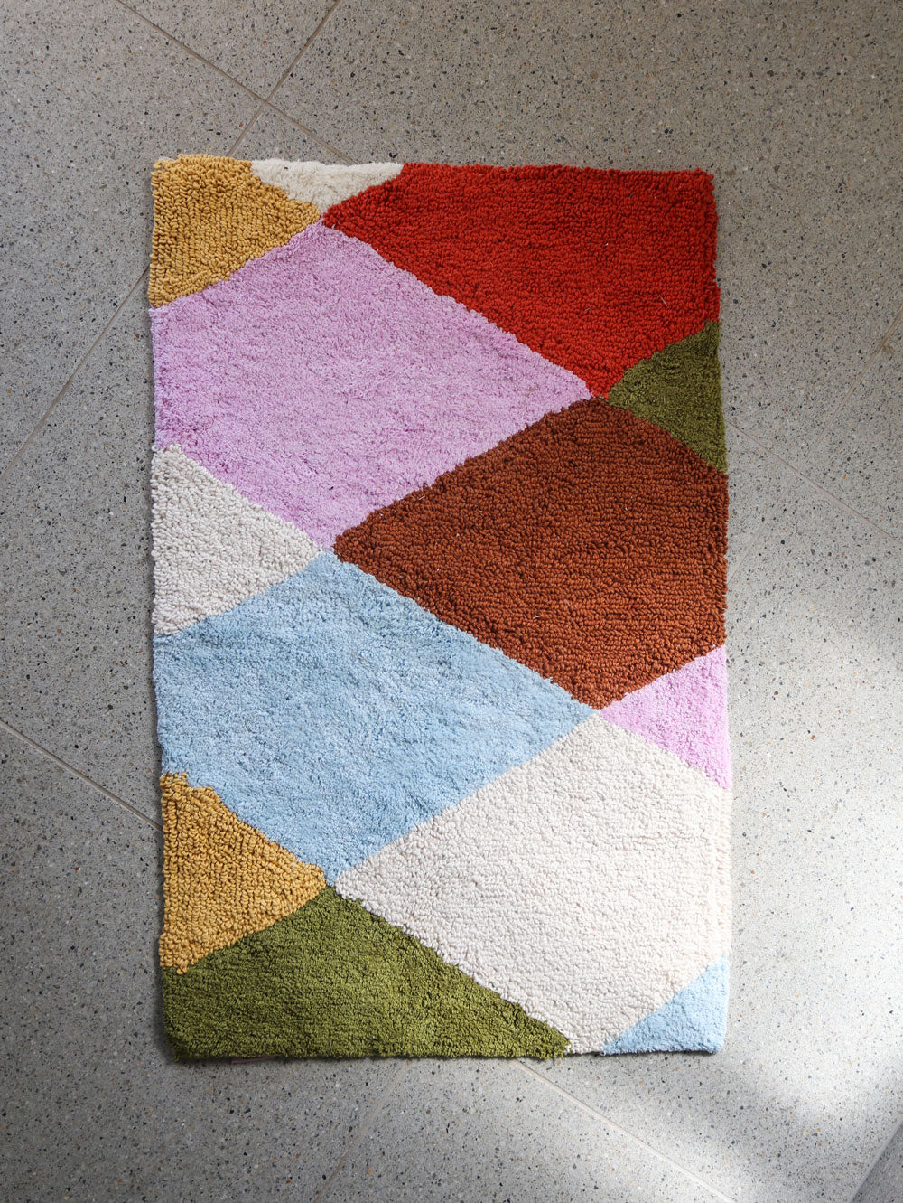 Mosey Me Cotton Tufted Harlequin Bath Mat  