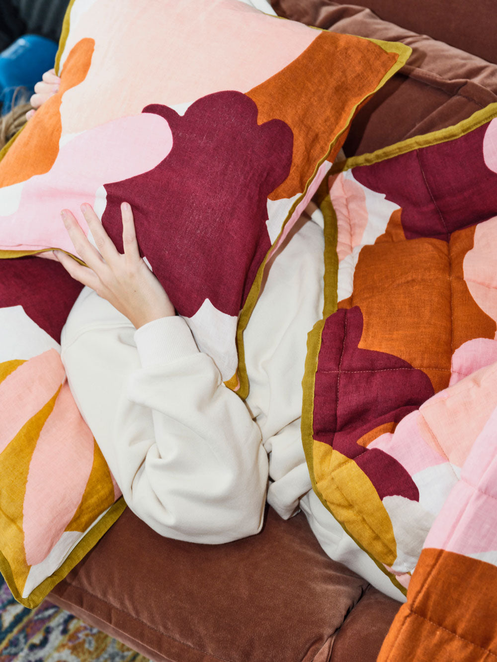 Mosey Me Linen Colourful Graphic Printed Cushion