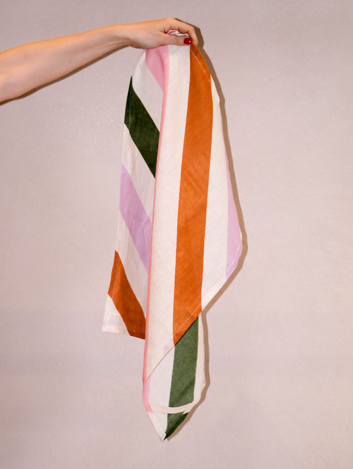 Two Tea Towels Bundle - Maypole Stripe &amp; Poppy  by Mosey Me