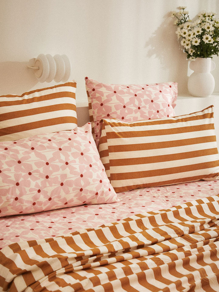 Poppy Standard Pillowcase Set  by Mosey Me