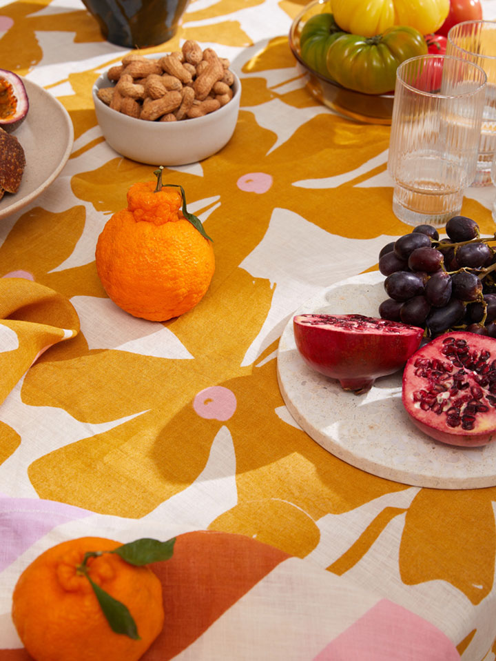 Mosey Me Floral Linen Tablecloth