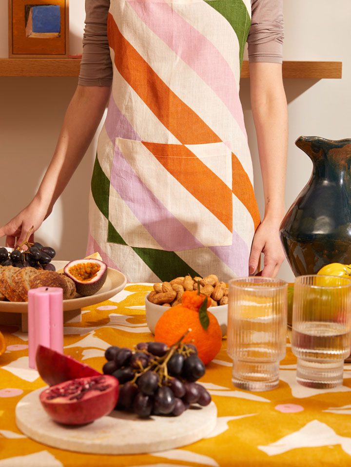 Mosey Me Linen Rainbow Stripe Apron