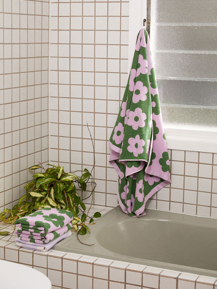 Mosey Me Cotton Retro Flower Hand Towel