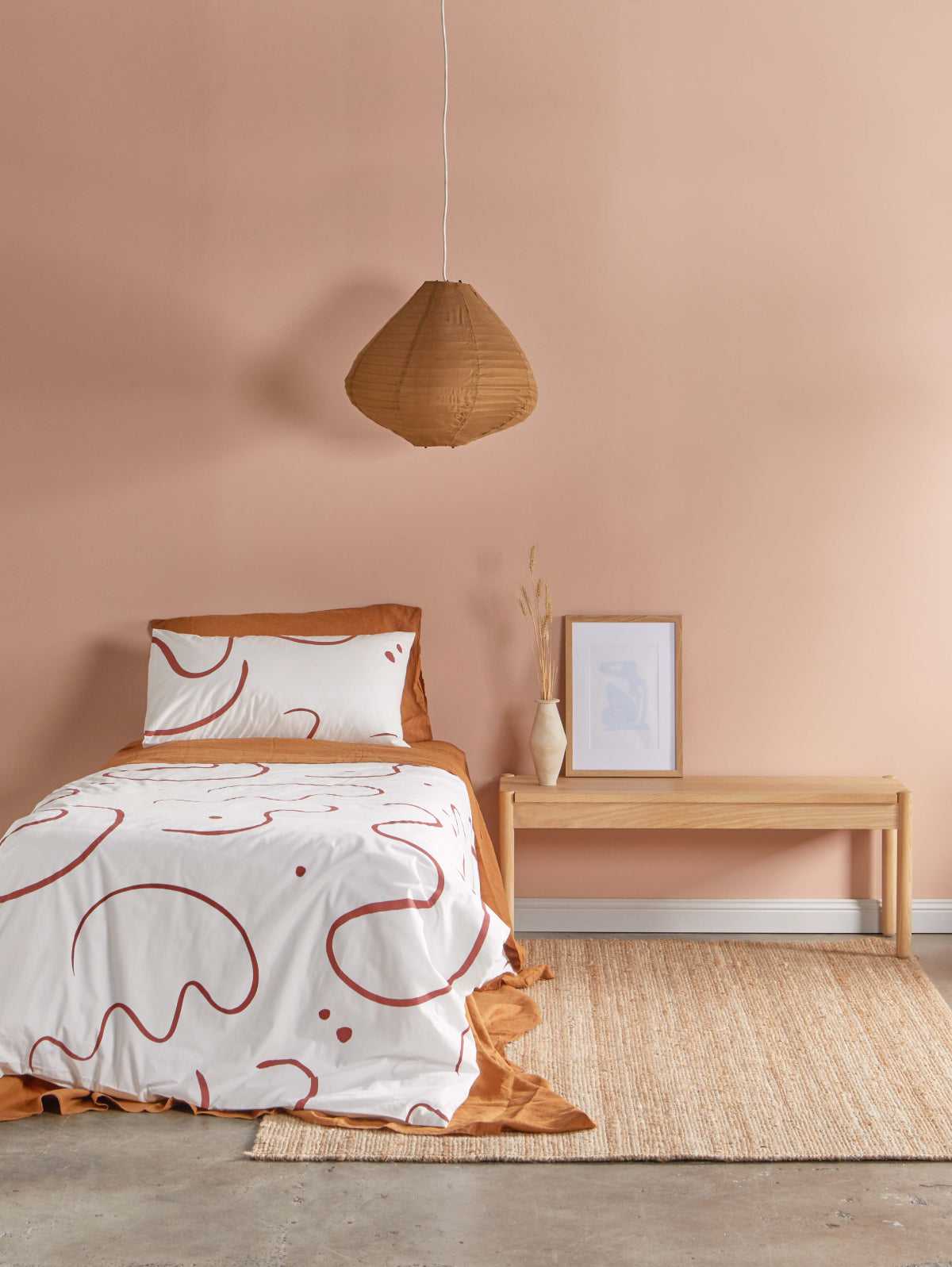 Mosey Me Cotton Lilac Squiggle  Quilt Cover Set