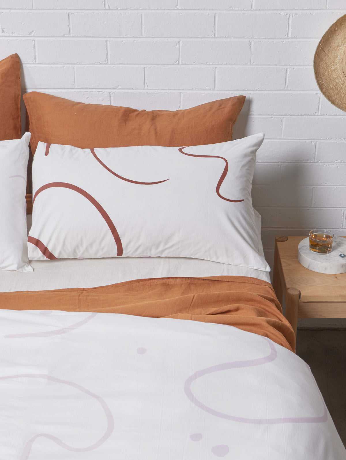 Mosey Me Cotton Lilac Squiggle  Quilt Cover Set