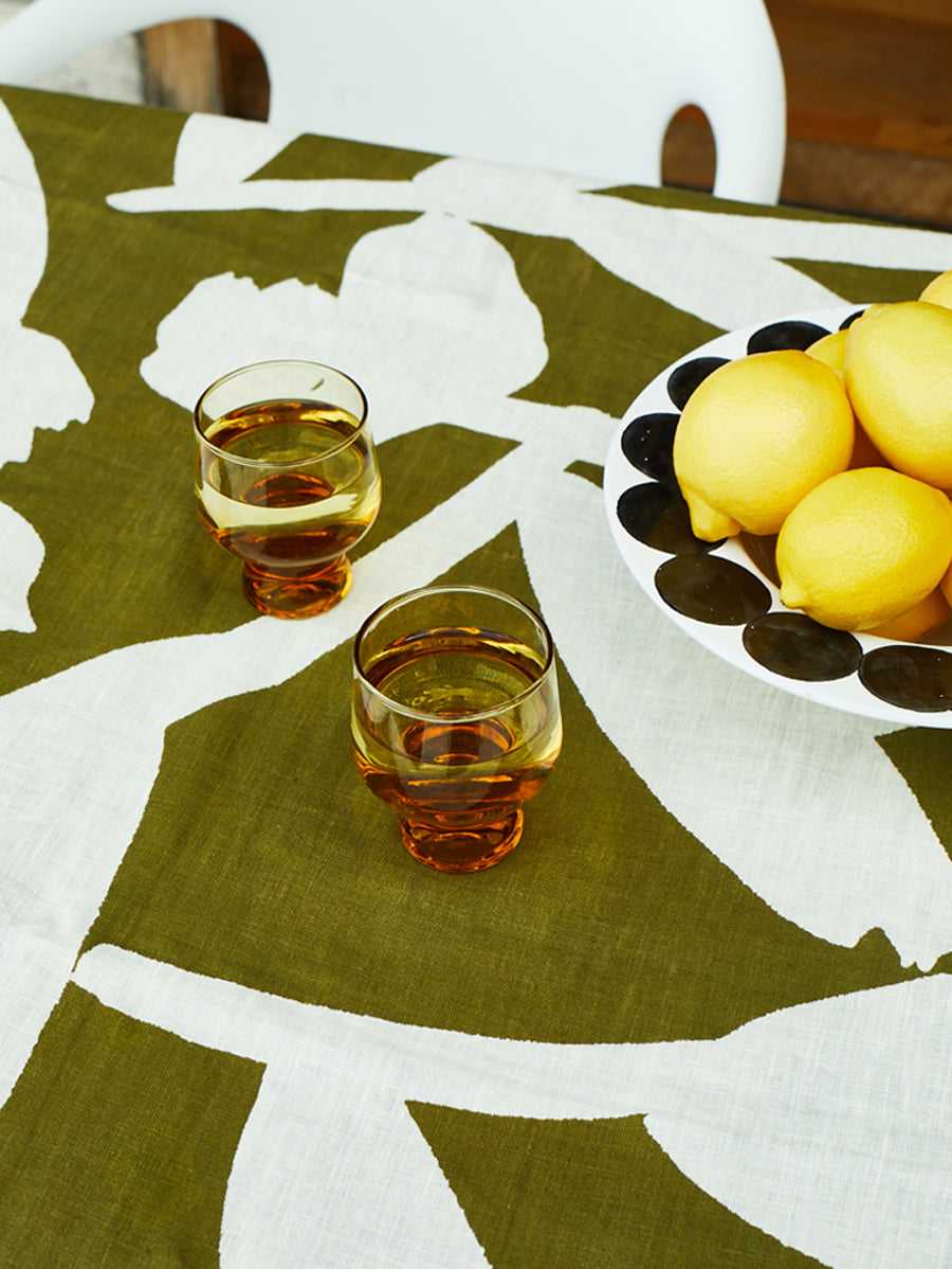 Mosey Me Linen Printed Khaki Napkin Set