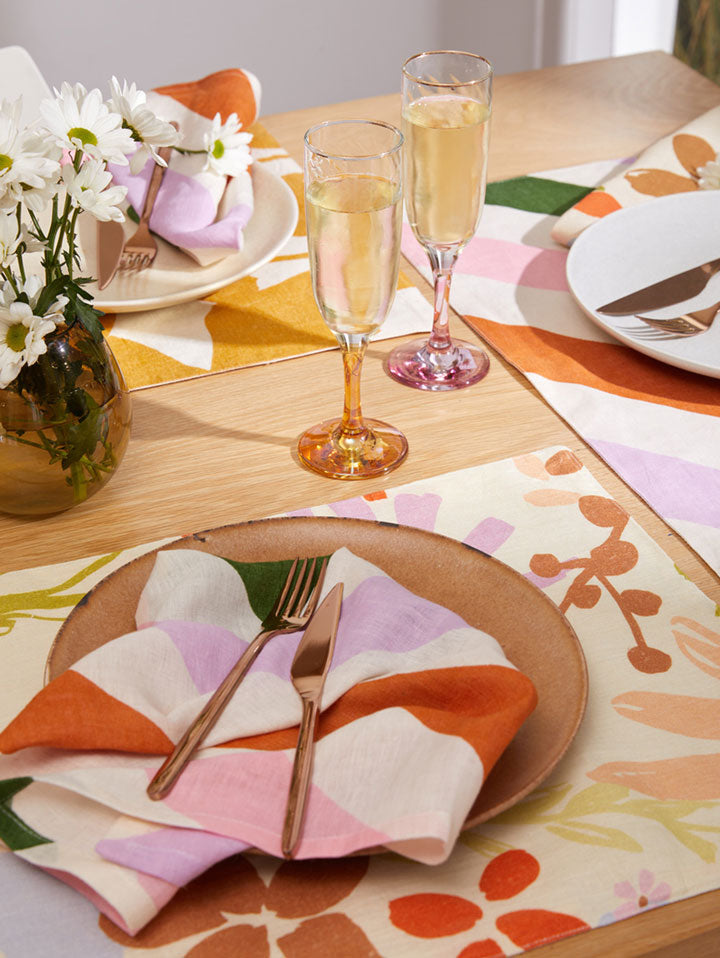 Mosey Me Linen Rainbow Stripe Napkin Set