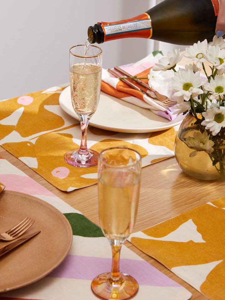 Mosey Me Linen Floral Placemat Set