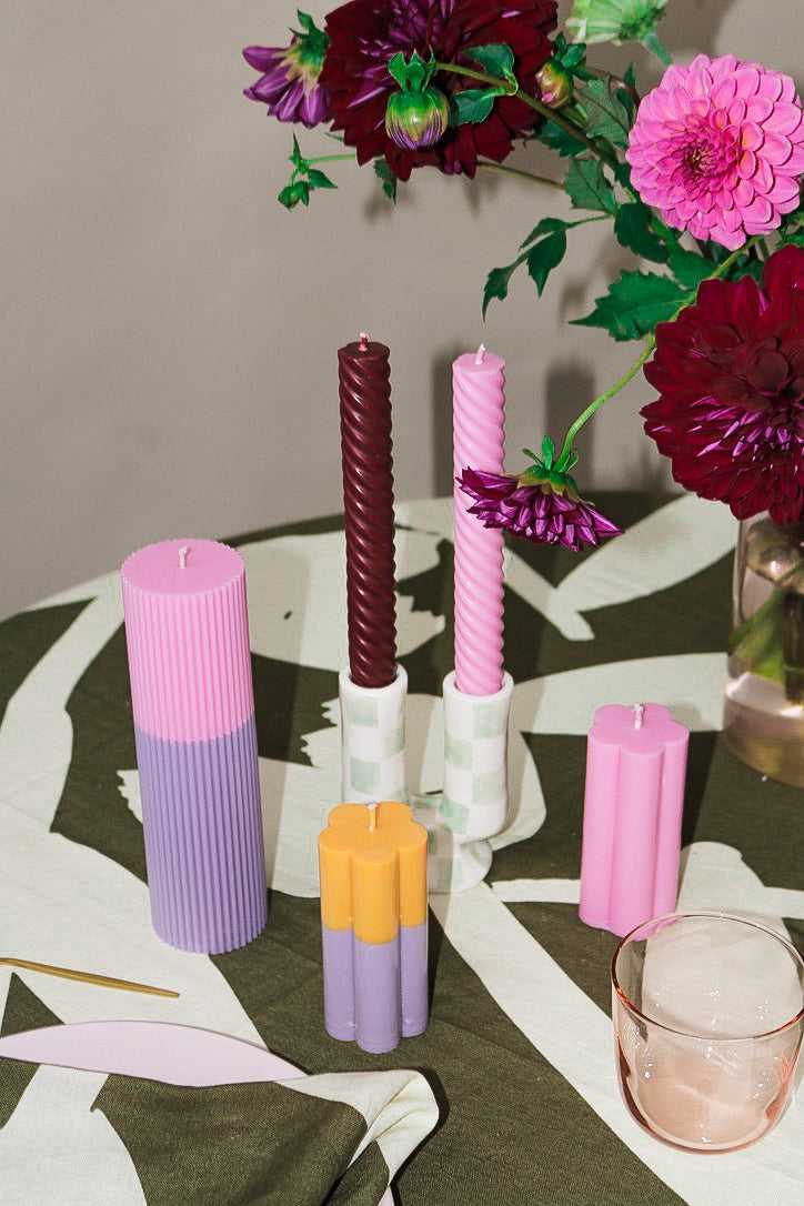 Flort x Mosey Me Lola candle set - Bubblegum and Burgundy