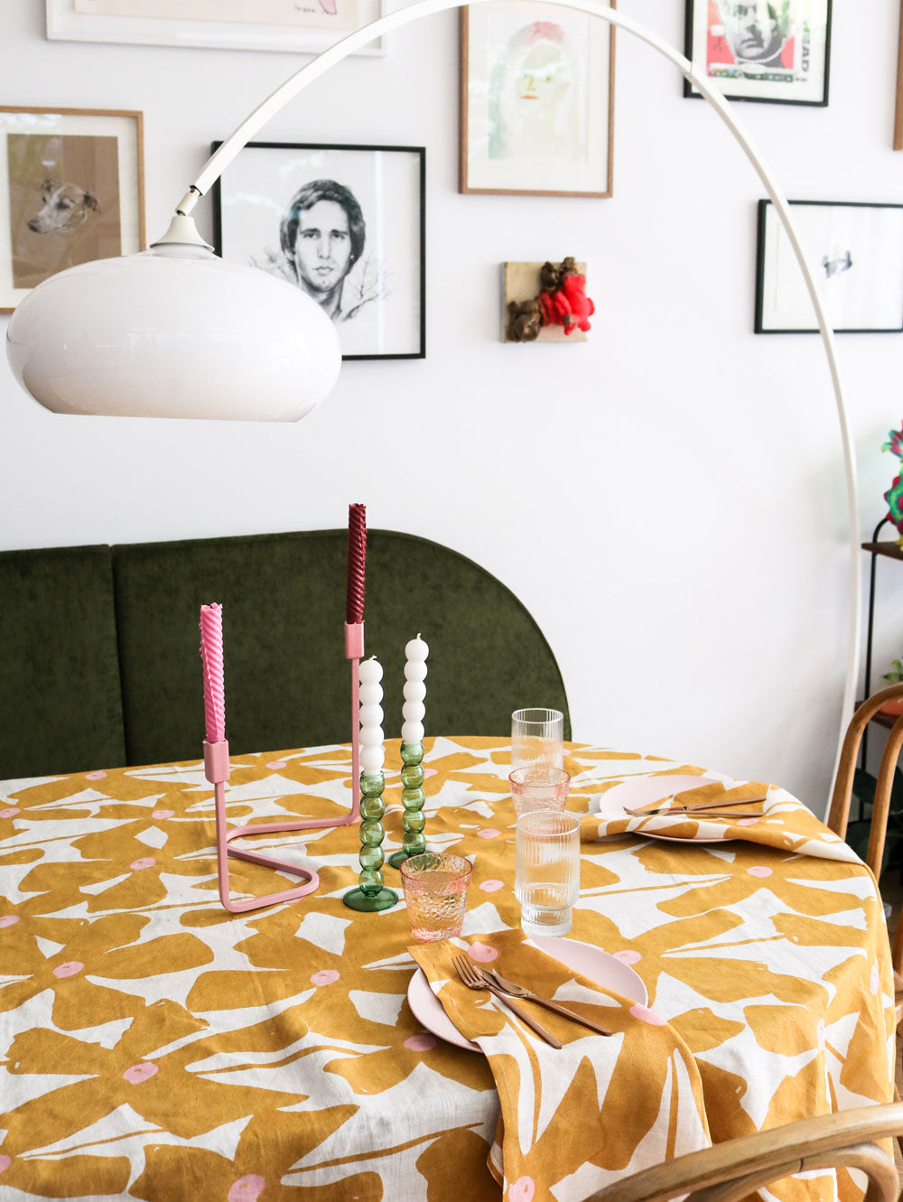 Mosey Me Floral Linen Tablecloth