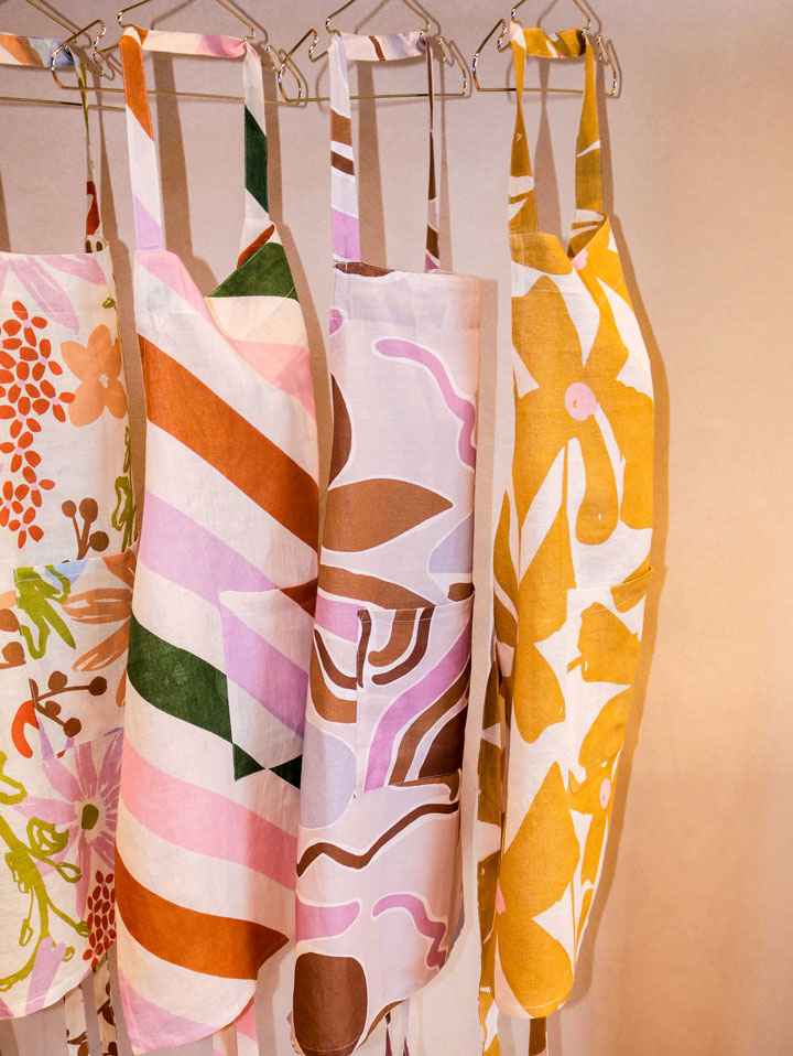 Mosey Me Linen Rainbow Stripe Apron