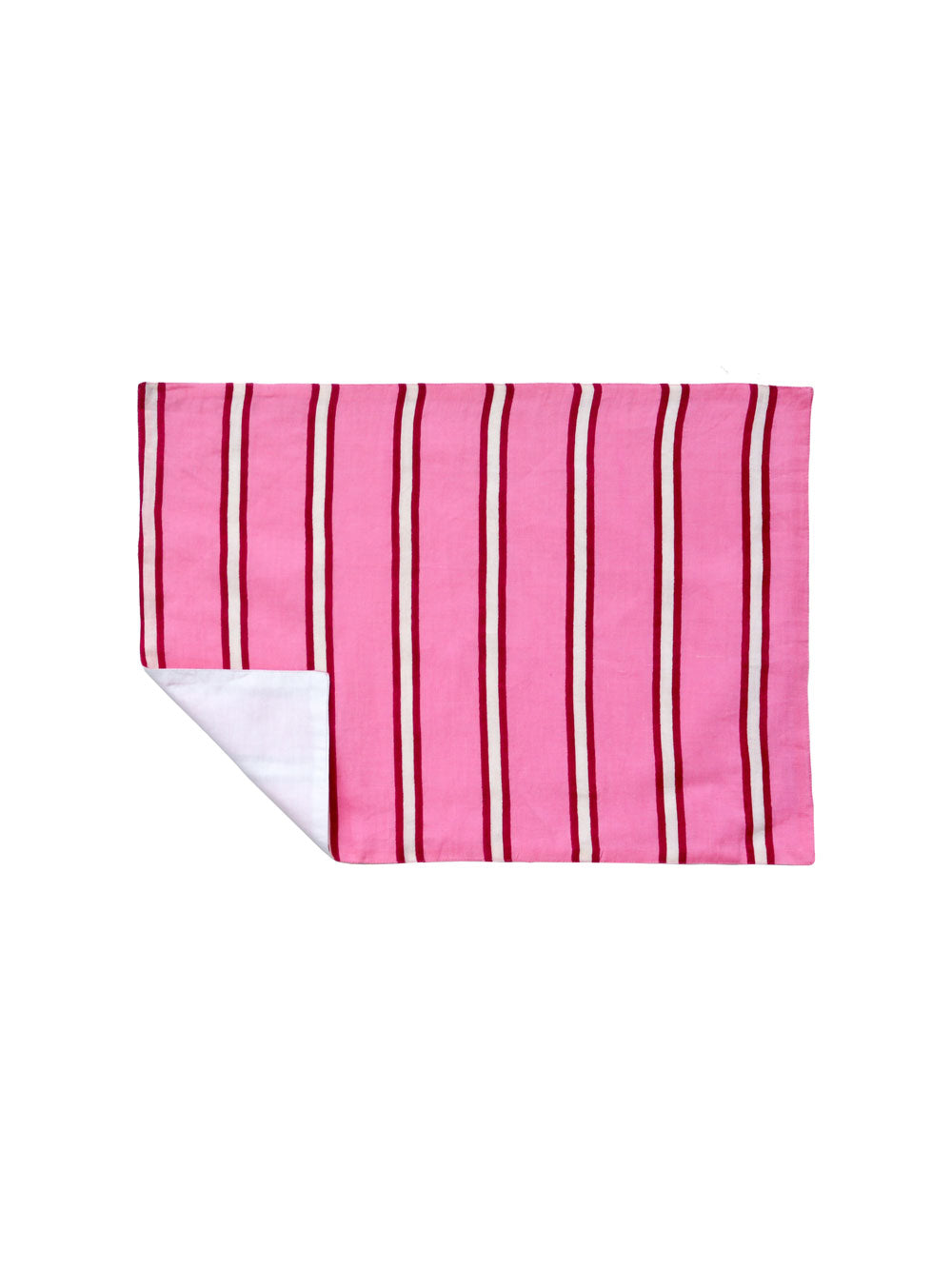 Mosey Me Pink Stripe Linen Placemat Set  
