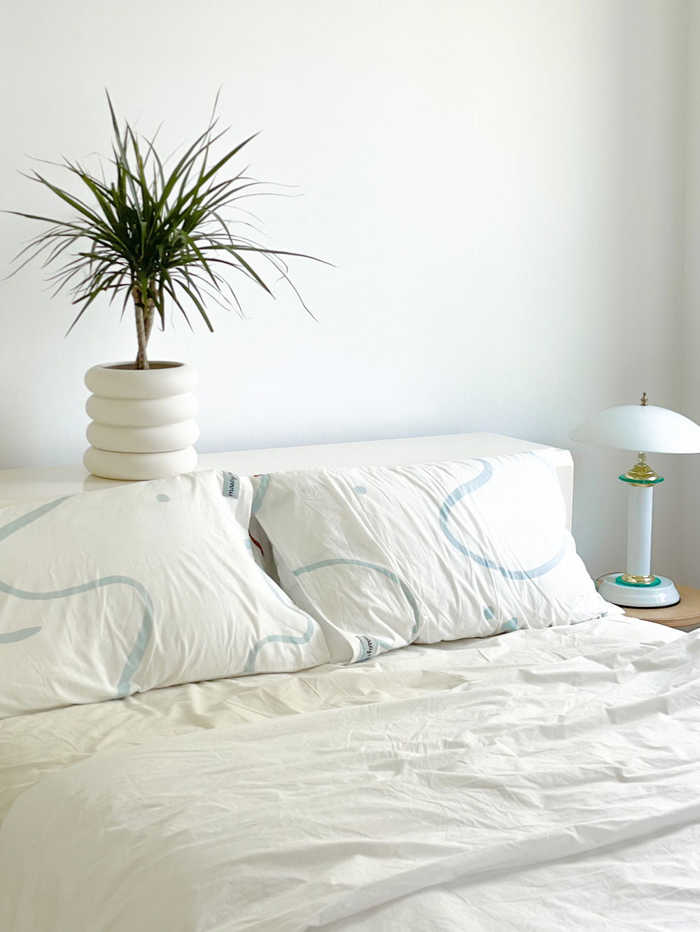 Mosey Me Cotton Standard Pillowcase Set Blue & Clay