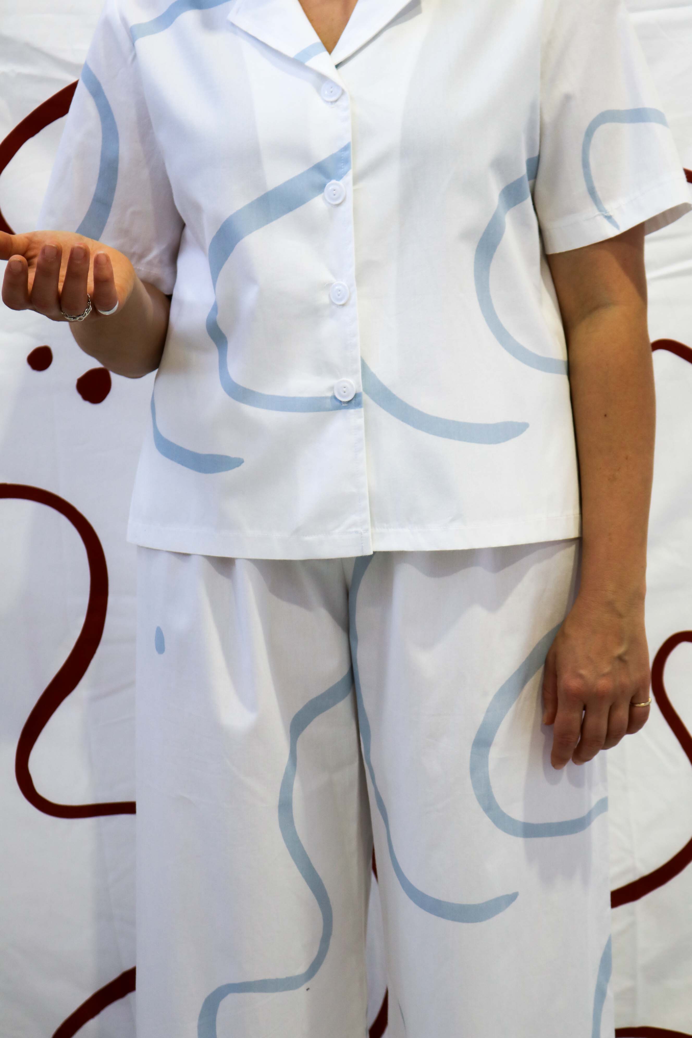 Mosey Me Salento Long Pyjama Set - Blue