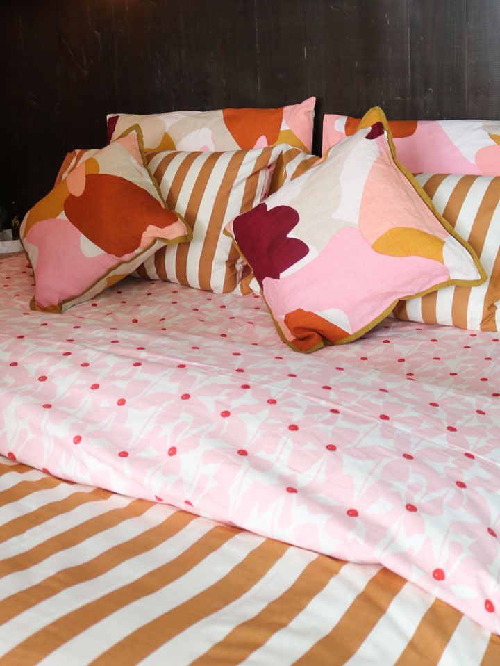 Mosey Me Linen Colourful Graphic Printed Cushion