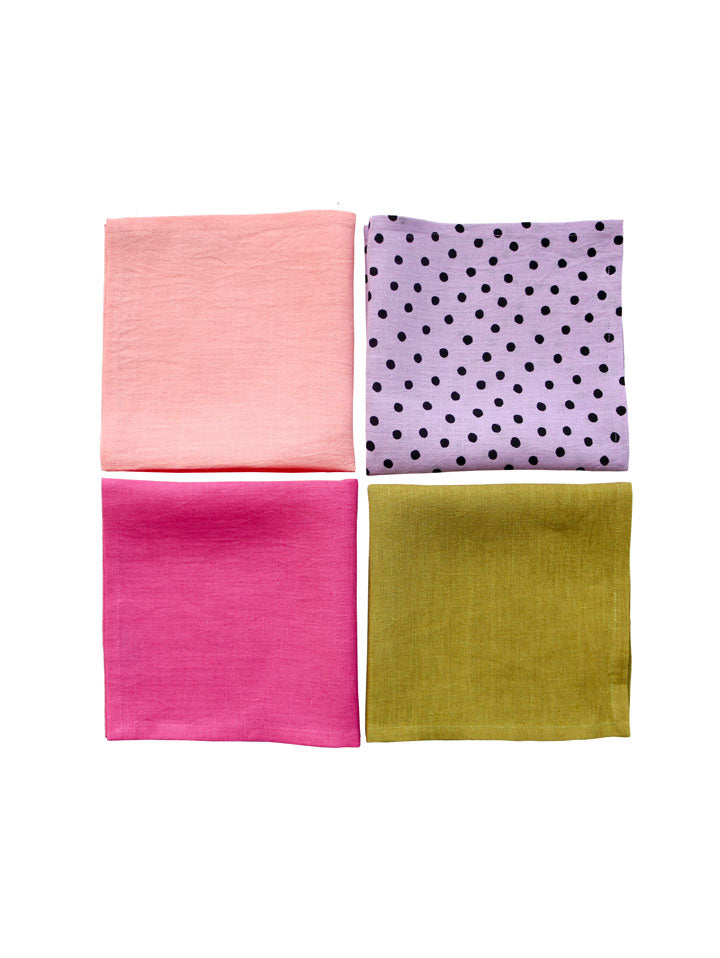 Mosey Me Lilac Dot Linen Tablecloth & Napkin Bundle