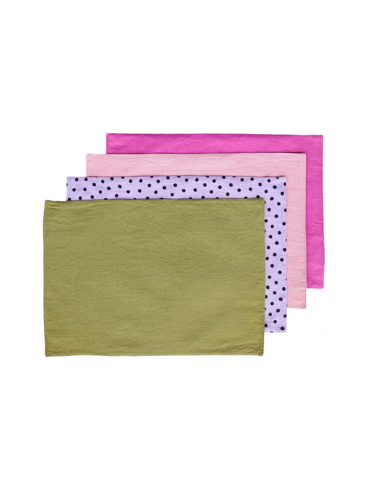 Mosey Me Linen Colourblock Placemat Set